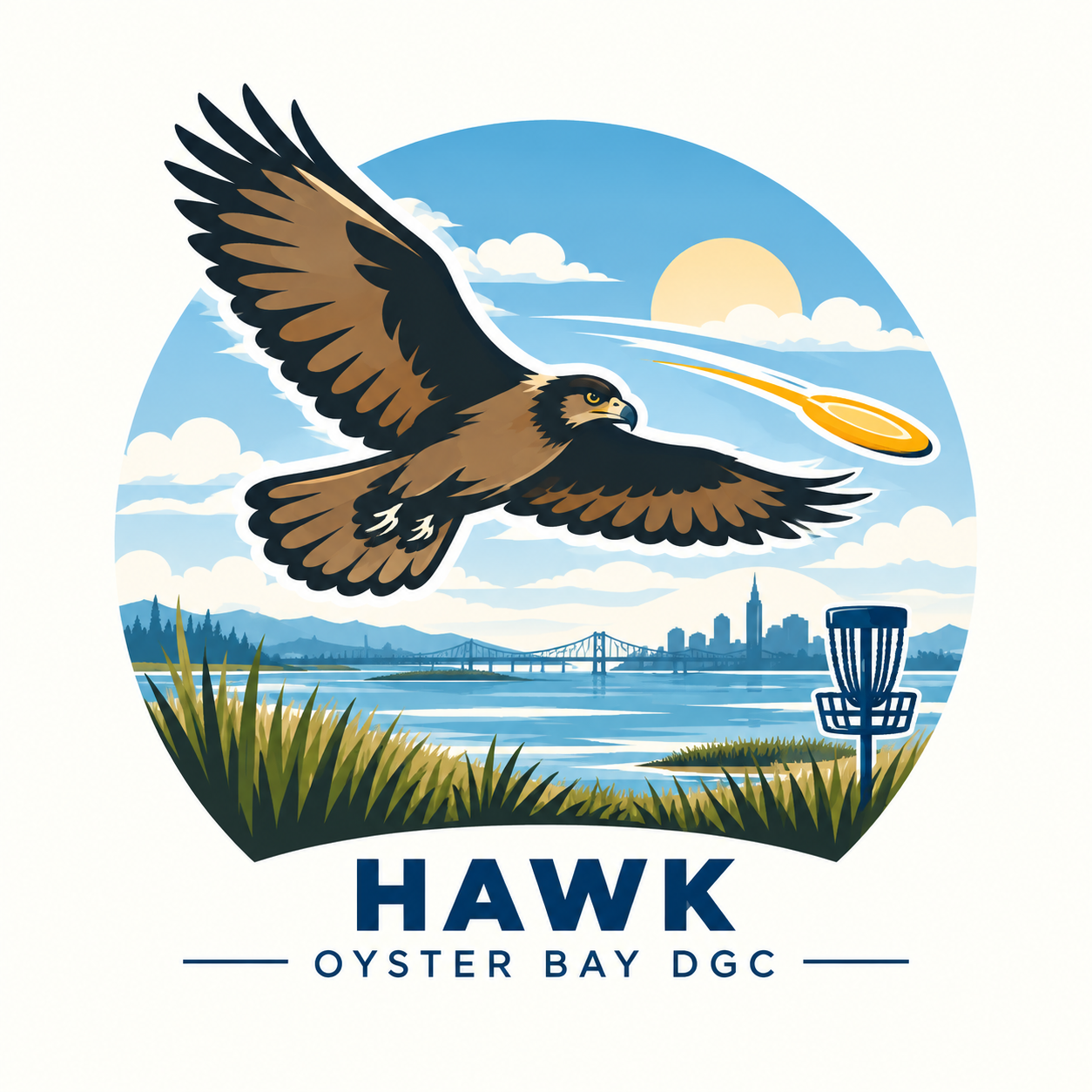 Hawk — Oyster Bay Disc Golf Club layout artwork